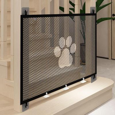 Barrière pour animaux en maille Barrière rétractable pour escaliers Clôture respirante pour animaux de compagnie Porte d'escalier amovible pour la maison Pour patios extérieurs intérieurs Porches Barrière pour animaux