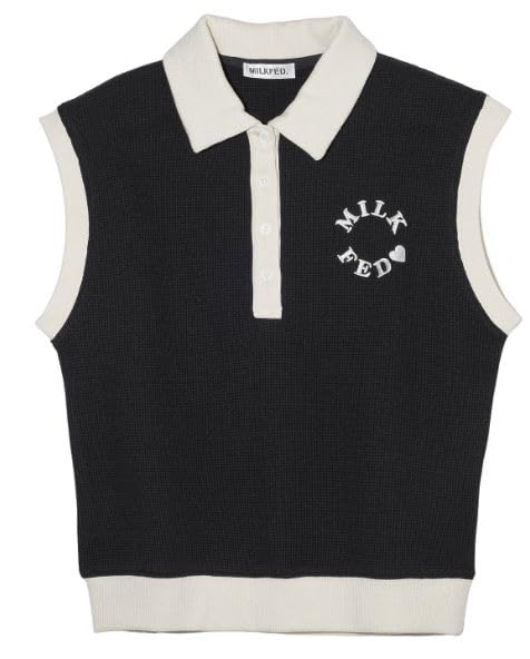 

Milkfed Casual Waffle Sleeveless Black Women s Top, чёрный