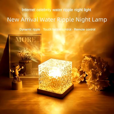 Water Wave Lamp Galaxy Projector Light 16 Colors Dynamic Rotating Dynamic Flame Crystal Lamp Remote Control RGB Dimmable Decor