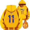 2025 Jalen Brunson Knicks Basketball Hoodie with Plus Velvet for Autumn