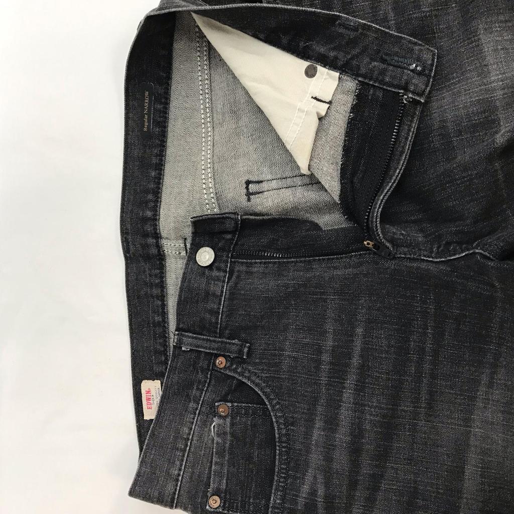 Hergestellt in Japan EDWIN 503 Schwarze Denimhose 32 Herren L Innenbeinlänge 78cm Grau/Schwarz(GEBRAUCHT)