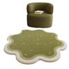 Round Faux Cashmere Rug: Irregular Floral Design for Living Room, Bedroom, Study, or Swivel Chair.
