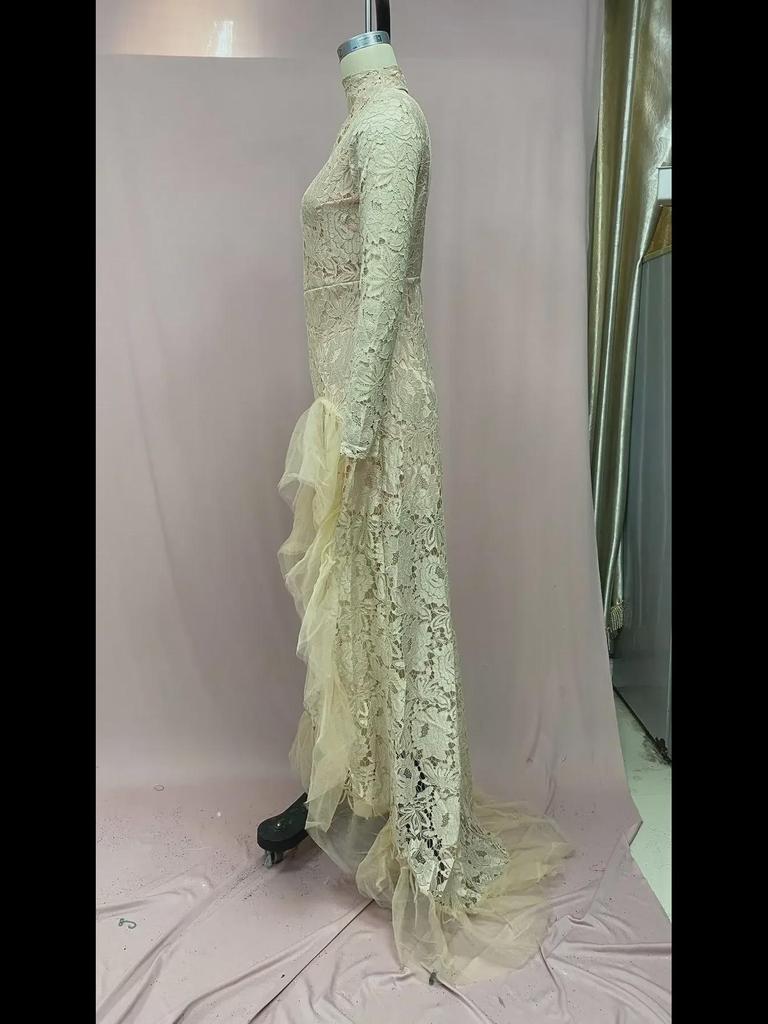 Goldenes Fischschwanz-Abendkleid für Damen – 2025 Neuer eleganter Herbst/Winter-Bankettstil