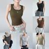 Cotton Sleeveless Tank Top With Wide Straps For Summer Yoga And Beach Wear