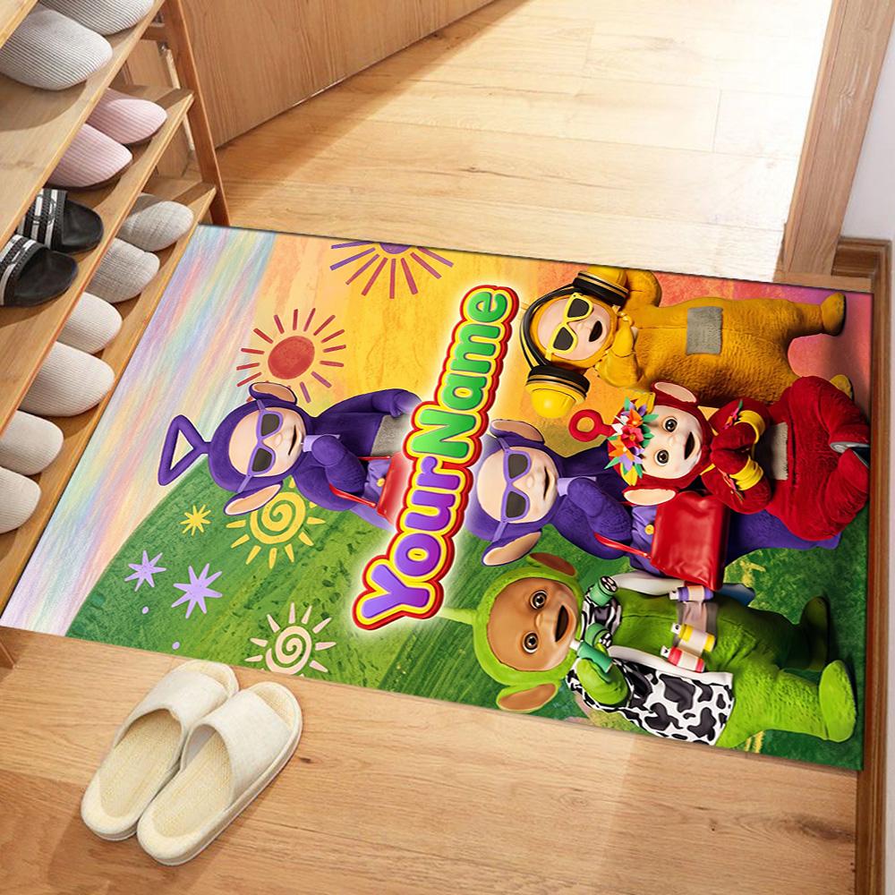 Teletubbies Customized Name Carpet Suitable for Entryway Decorate room Outdoor Game Room Antislip Carpet Decorate Offices Gift for Festivals