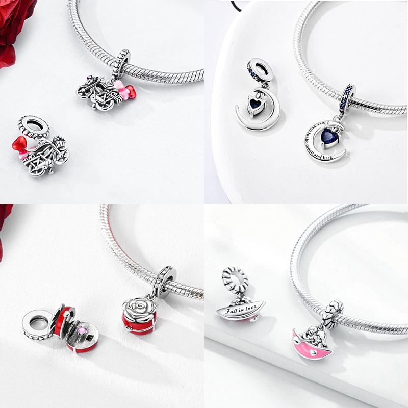 Copper Infinity Love Dangle Charms Like Snake Entangle Beads Fit Original Bracelet Diy Fine Jewelry Gifts For Women