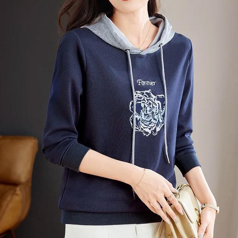 

Женский свитшот Хлопок Оверсайз С капюшоном Флис Утепленный Свободный Круглый вырез Повседневный Пуловер С длинным рукавом Топ Свитшот XXXXL синий