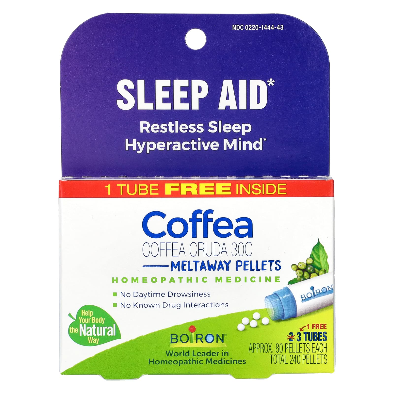 

Coffeea, Sleep Aid, Dissolvable Pellets, 30C, 3 Tubes, 80 Pellets per Tube