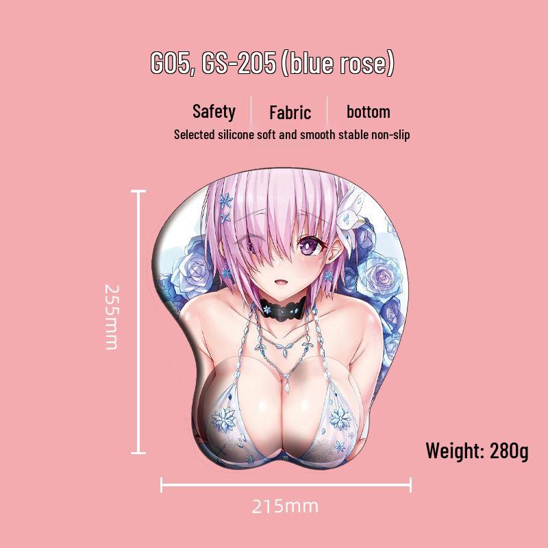 Beautiful Anime 3D Silicone Wrist Rest Mouse Pad - Creative Design, Hot Selling