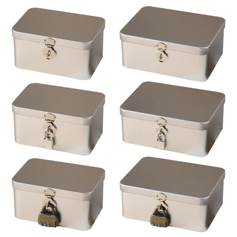 Stili Antichi Scatola Organizer in Ferro Chiusura a Chiave Decorazione da Scrivania per la Casa Archiviazione Privata Sicura