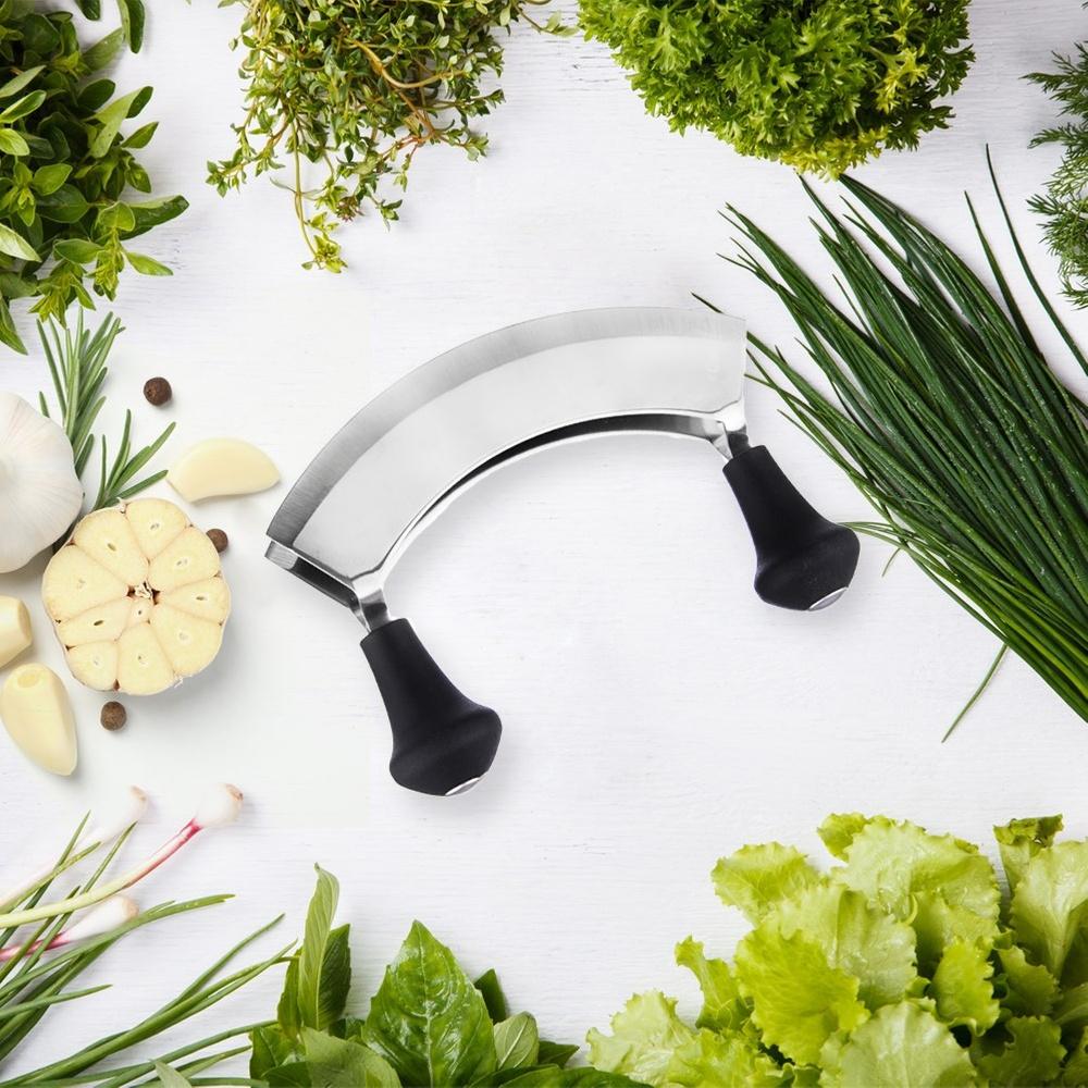 Chopper Knife for Herbs, Vegetables, Nuts, Chopping with Double Blade Rocker