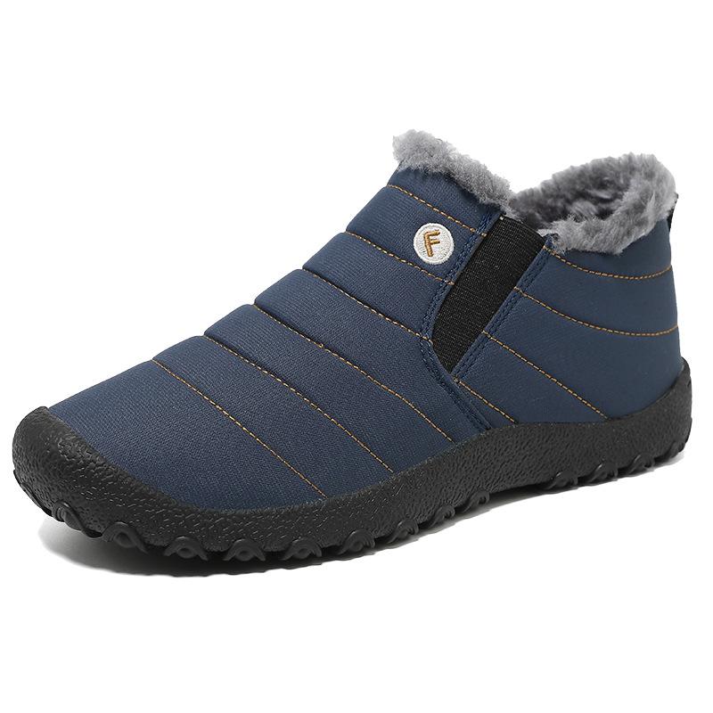 Large size snow boots winter Northeast men's lazy foot-covering mountaineering high-top velvet warm men's shoes