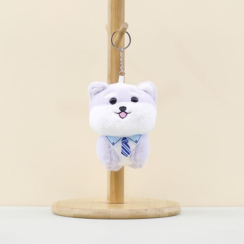 

Причудливый плюшевый брелок в виде Сиба-ину, мягкая фигурка собаки уникальных цветов для всех возрастов Purple Tie Dog