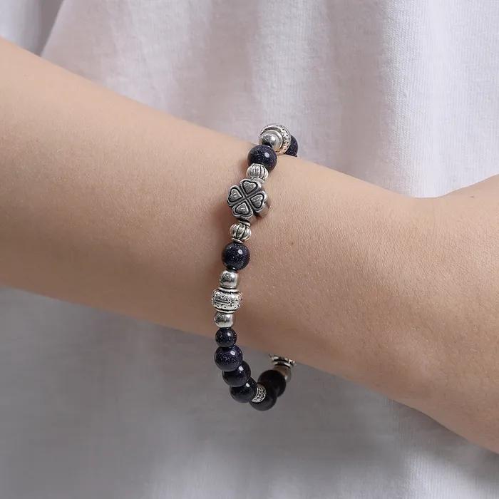 Clover Bead Bracelet Navy