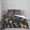 Great Dane Plaid Cartoon Blanket Flannel All Season Animal Dog Multifunction Soft Throw Blankets for Bed Travel Bedding Throws