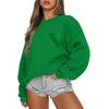 Women's Casual Fashion Round Neck Long Sleeve Sweatshirt With Pockets