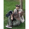 Japanese-Style Retro Large Pocket Plaid Long-Sleeved Shirt Men and Women Vintage Multi-Pocket Couple Contrast Color Shirt Coat