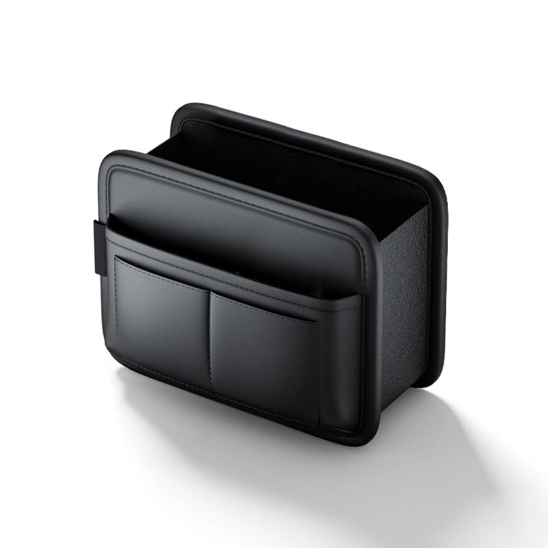Car Door Trash Bin Leather Interior Door Panel Storage Box Auto Garbage Bag Seat Back Cup Holder Card Pocket Storage Accessories