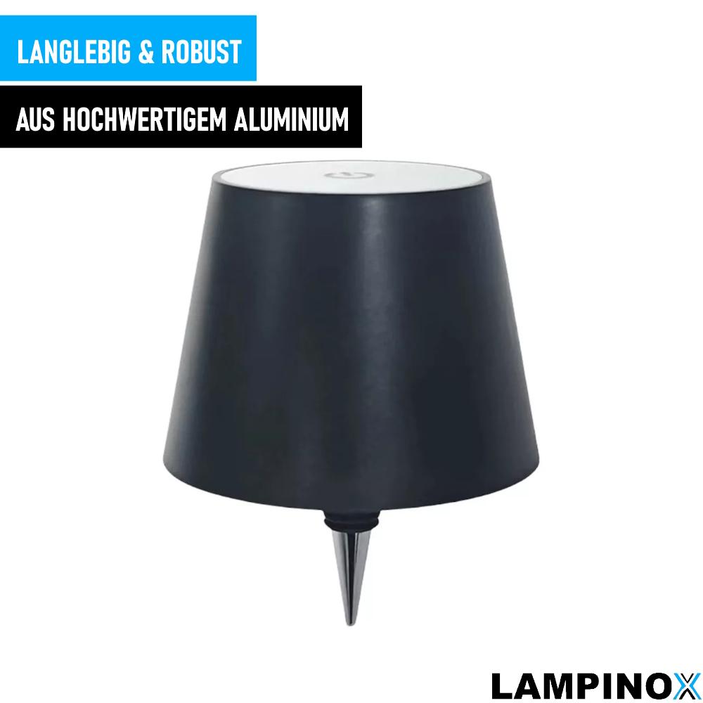 LAMPINOX LED Flaschenaufsatz Tisch-Lampe Flaschen-Leuchte Deko Licht Dimmbar