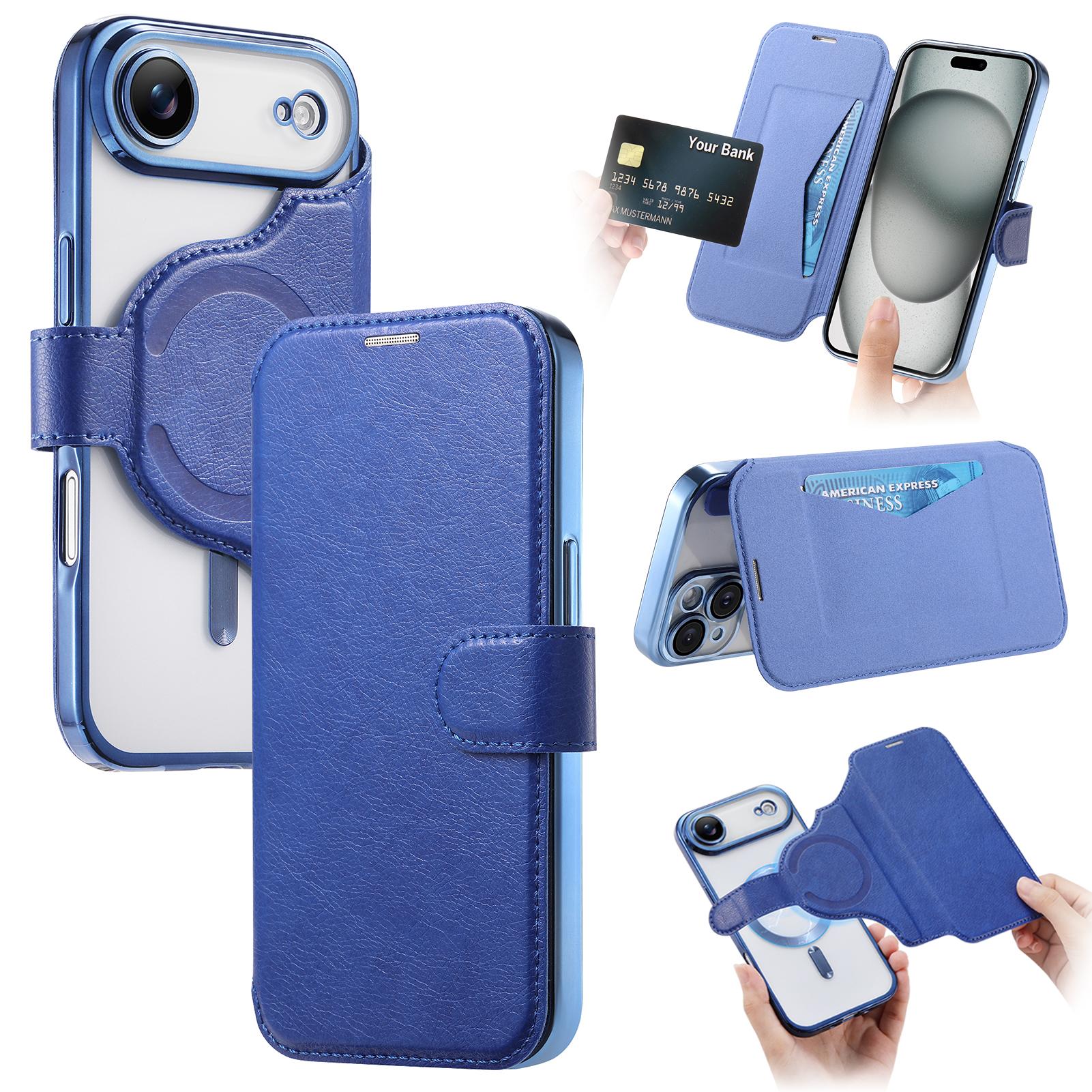 

For iPhone Air Case Compatible with MagSafe Detachable Leather Phone Cover with Lens Film