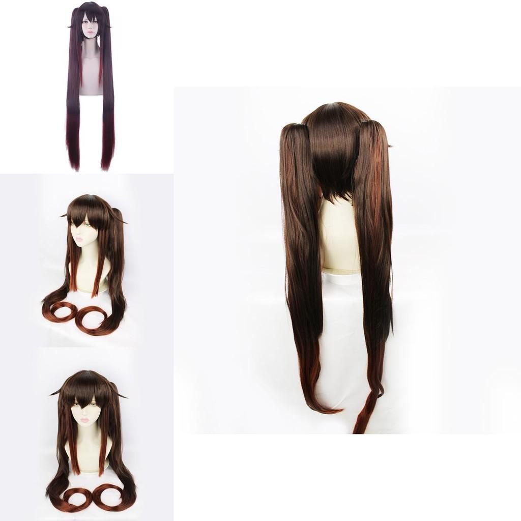 Genshin Impact Hutao Cosplay Wig With Natural Scalp For Adult And Kids Halloween Carnival Comic Con Props