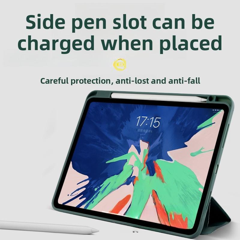 For IPad Protective Case Pro11 With Right Pen Slot, Air5/6 Generation Tablet Leather Case 10.2inch Soft