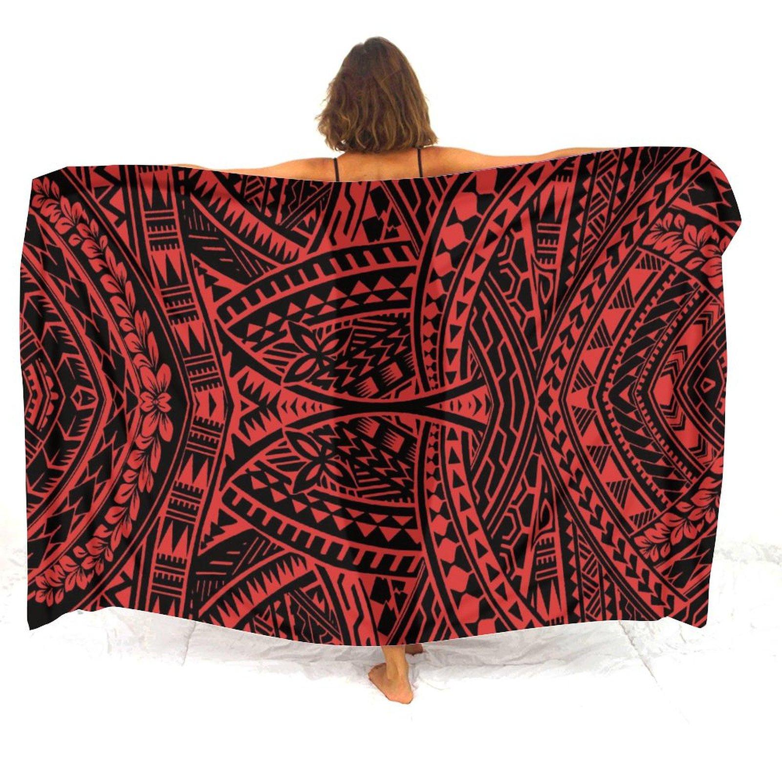 Elegant And High-Quality Women S Sarong Polynesian Women S Customizable Floral Printed Sarong Windproof Cape Lightweight Scarf S