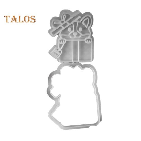 

Рождественский 3D-образный мини-штамп для печенья в форме мультяшного животного, помадка, печенье, для выпечки, украшения торта, корги, котенок, собака, кошка, рождественская тема, праздник D