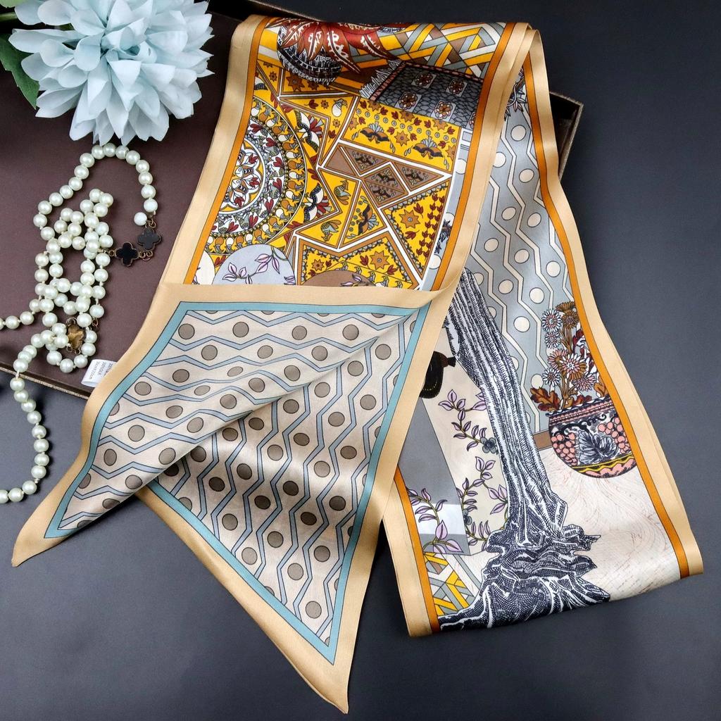 Mulberry Silk Necktie for Women Versatile Autumn Style Chic Slim Multi-functional Decorative Double-layer 100% Silk Scarf