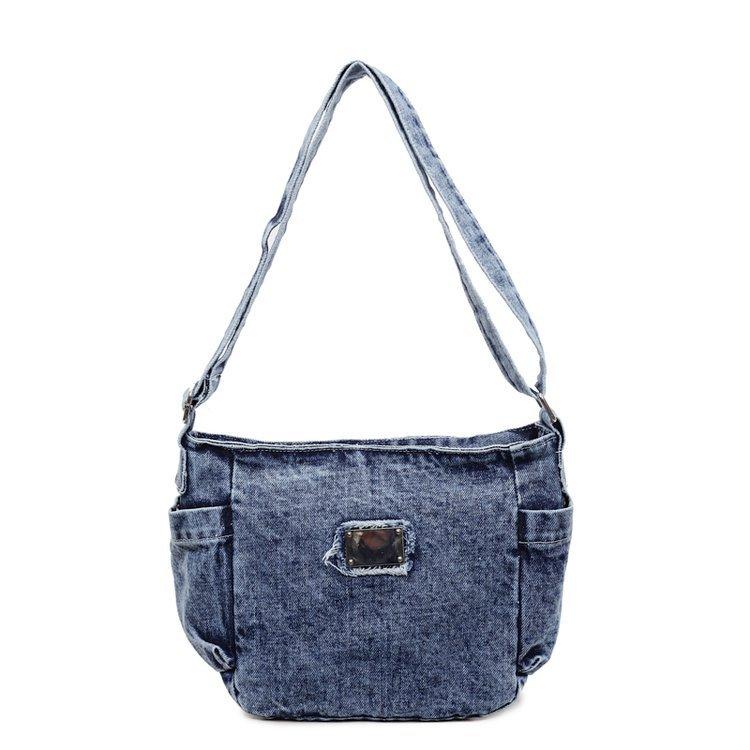 

Женская джинсовая сумка кроссбоди синий