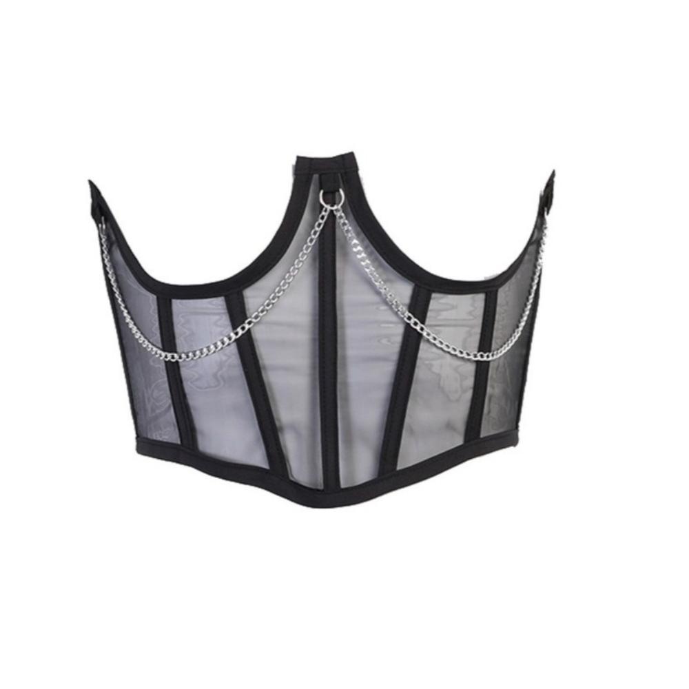 

Женский широкий корсет для поддержки груди из сетки со швами, эластичный пояс-корсет, черная бандажная лента, широкий пояс для талии, женская одежда, аксессуары L чёрный