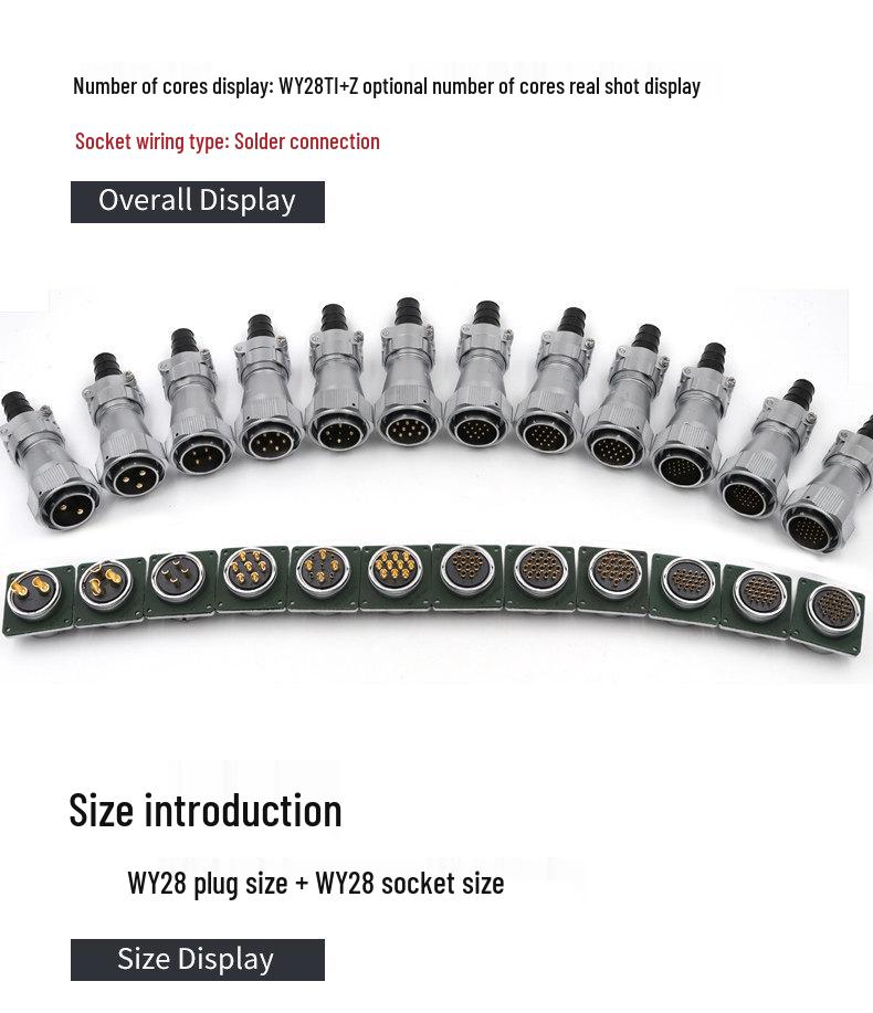 Waterproof Aviation Plug Socket, 26-Pin, Weipu WY283479.