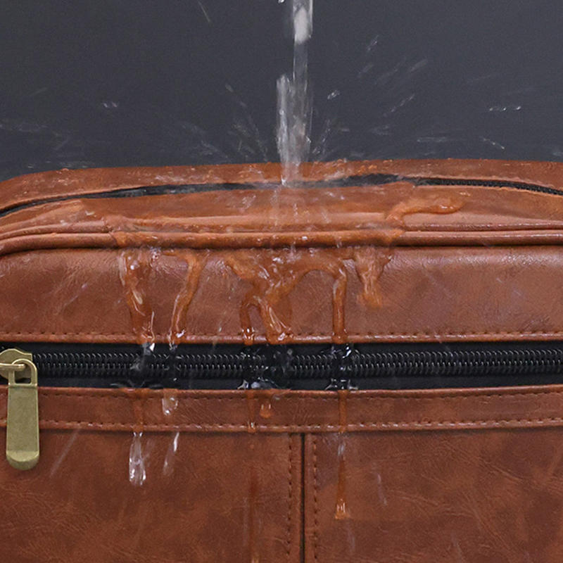 Business Travel Portable Men's Toiletry Bag Fashion Retro Leather Thickened Cosmetic Bag Handbag