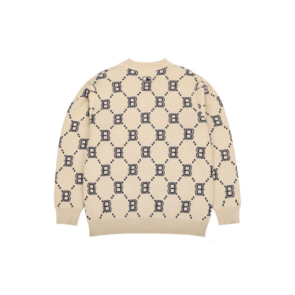 MLB Boston Red Sox Knit Sweater Unisex Sweater Beige 3AKCM0221-43BGS