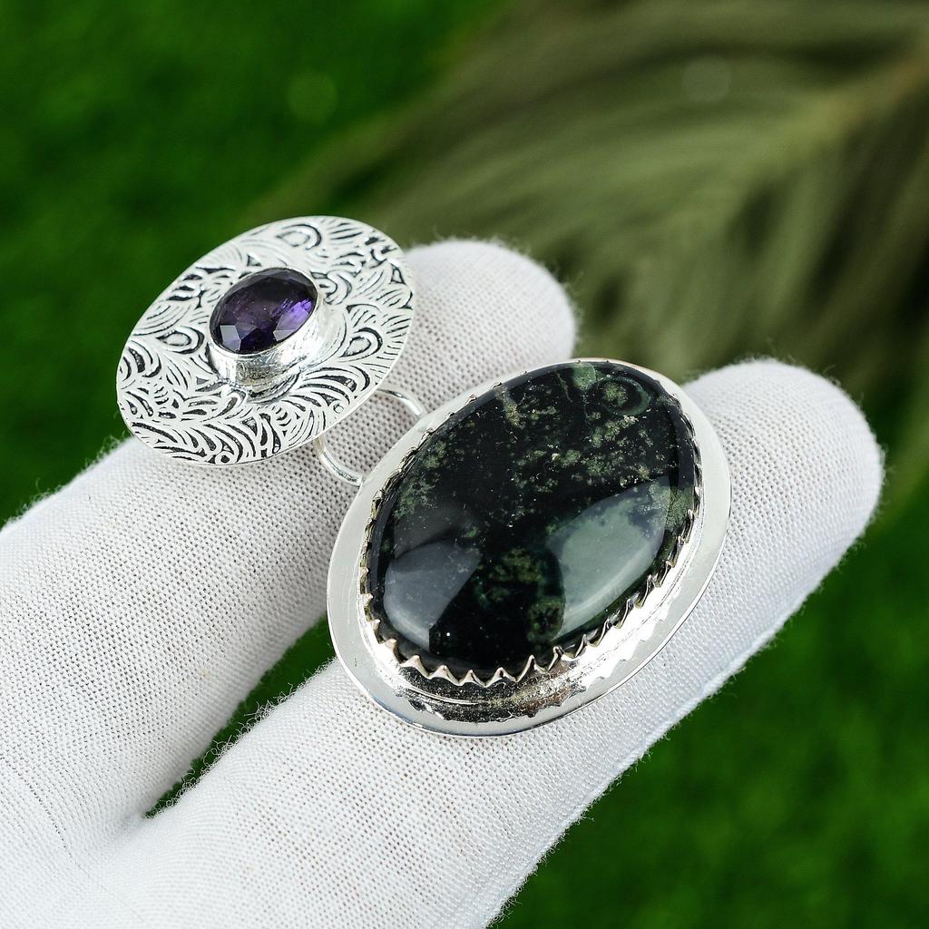 Natural Kambaba Jasper Gemstone Pendant 925 Sterling Silver Jewelry For Girls