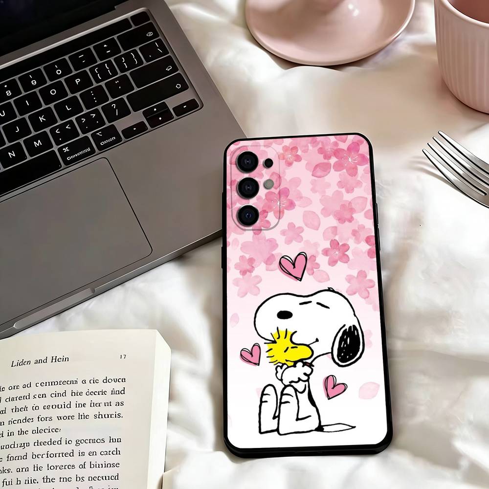 Cute S-Snoopys Phone Case For Samsung S25,S24,S21,S22,S23,S30,Ultra,S20,Plus,Fe,Lite,Note,10,Black Cover