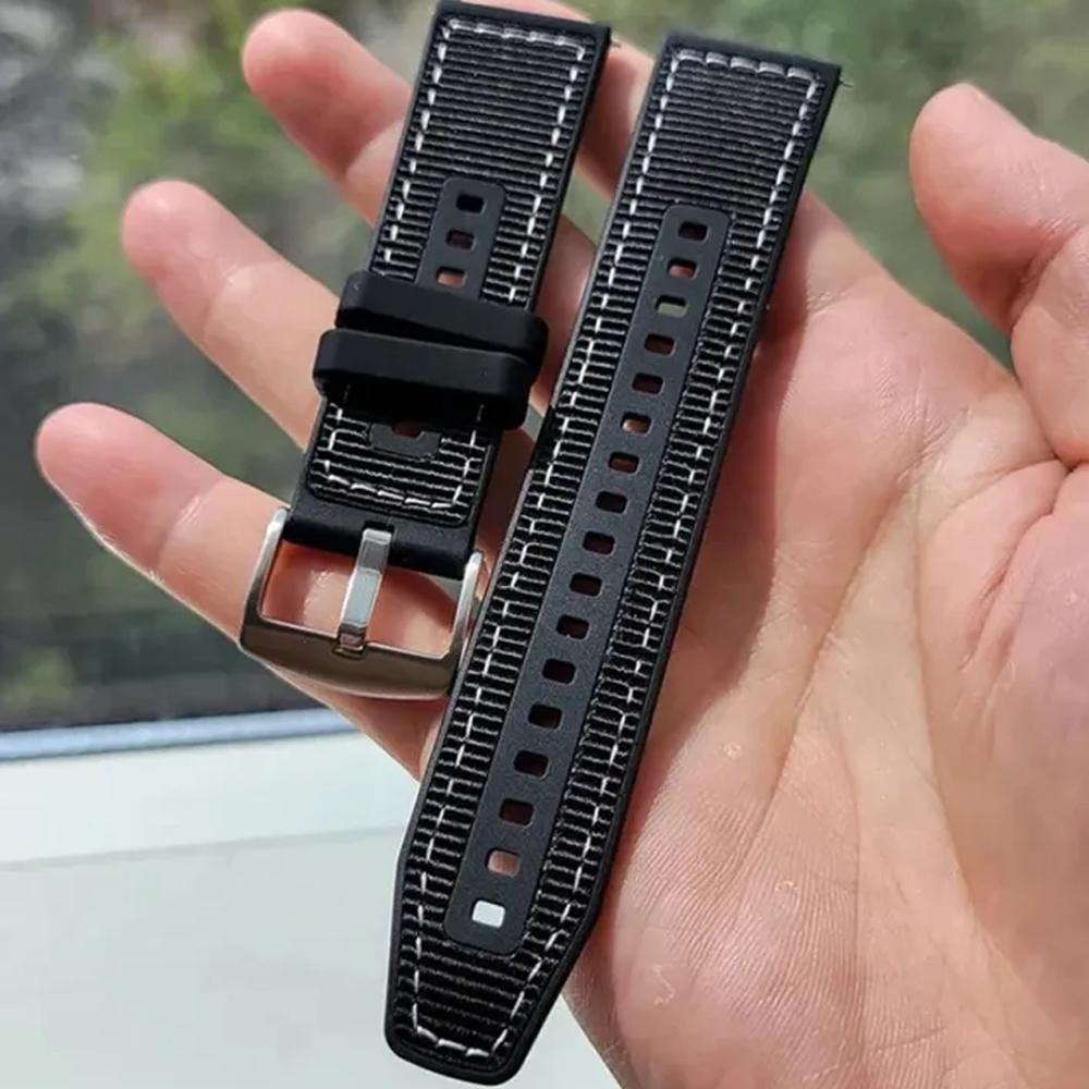 Nylon+Silikon-Armband für Samsung Galaxy Watch 8/8 Classic Armband 40mm 44mm Komposit-Armband correa Galaxy Watch Ultra 2025 47mm