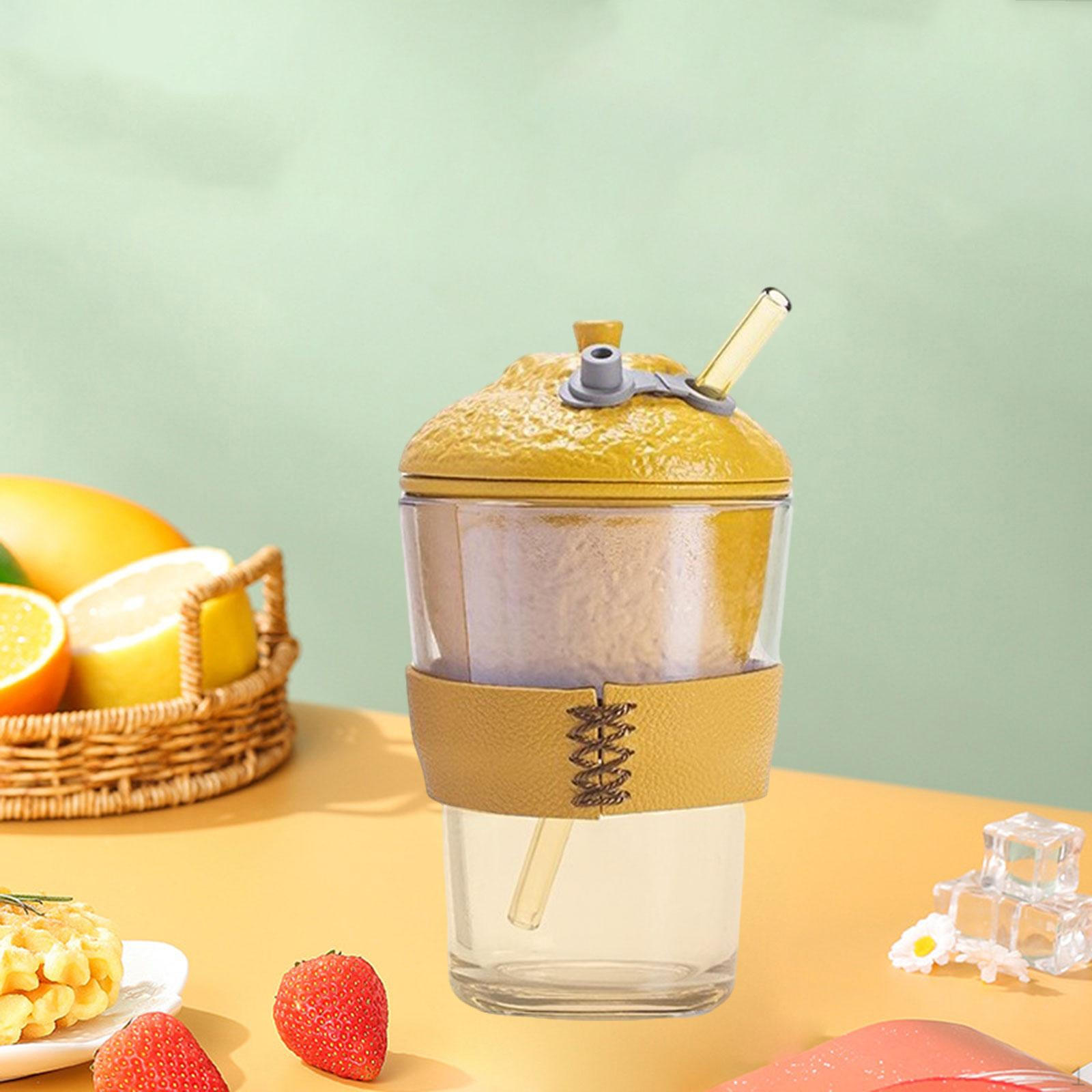 

Стеклянная чашка с соломинкой и крышкой, бутылка для напитка, чая, анти-обжигающая новинка, кружка, стакан для путешествий Style A