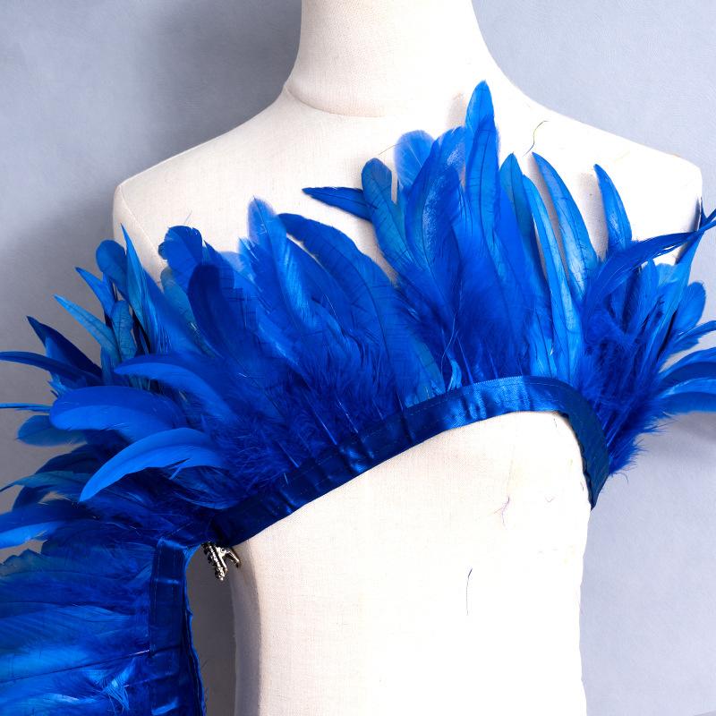 

2M/Color Cock Tail Cloth Strips Chicken Feather Cloth Edge Performance Clothes Cloth With Shawl Feather Decoration Diy Clothing Accessories