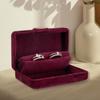 Velvet Ring Box For Jewelry Display And Storage Soft Interior Crafted Jewelry Rings Box With Multiple Compartments