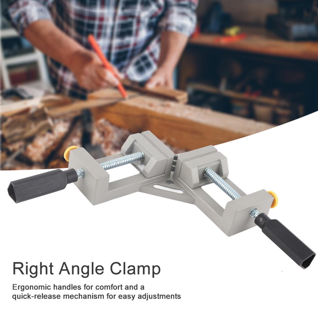Double Handle 90 Degree Right Angle Clamp Woodworking Clip Photo Frame Furniture Clamp Tool