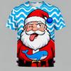 Fun Santa Claus 3D Print Men's T-Shirts Summer Fashionable Comfortable Versatile Breathable Sports T-Shirts Casual O-Neck Short Sleeve T-Shirts