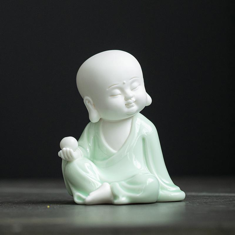 Zen Style Great Sun Tathagata Buddha Ornament Home Ceramic Buddha Statue Car Buddha Tea Pet Decoration Gift