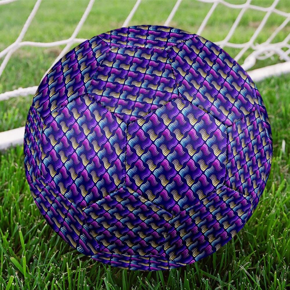 1 pz Pallone da Calcio Onde Astratte Taglia 5 Professionale Partita Allenamento Calcio Sportivo Indoor & Outdoor Leggero Durevole c65182
