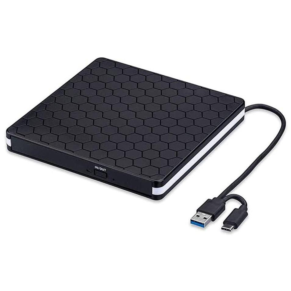 Portable USB 3.0 USB-C External CD DVD Drive DVD +/-RW Burner CD Player Reader Writer Recorder For Laptop Desktop