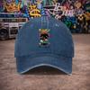 Pc Unisex RaUnisex Cat Print Vintage Washed Baseball Cap  Unisexs Trendy Hat  Versatile Duckbill Cap  Fun Print  A Unique Birthd