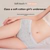 Ladies Spring and Autumn Sweet Floral Pure Cotton 10A Antibacterial Crotch Extended Crotch Waist Underwear