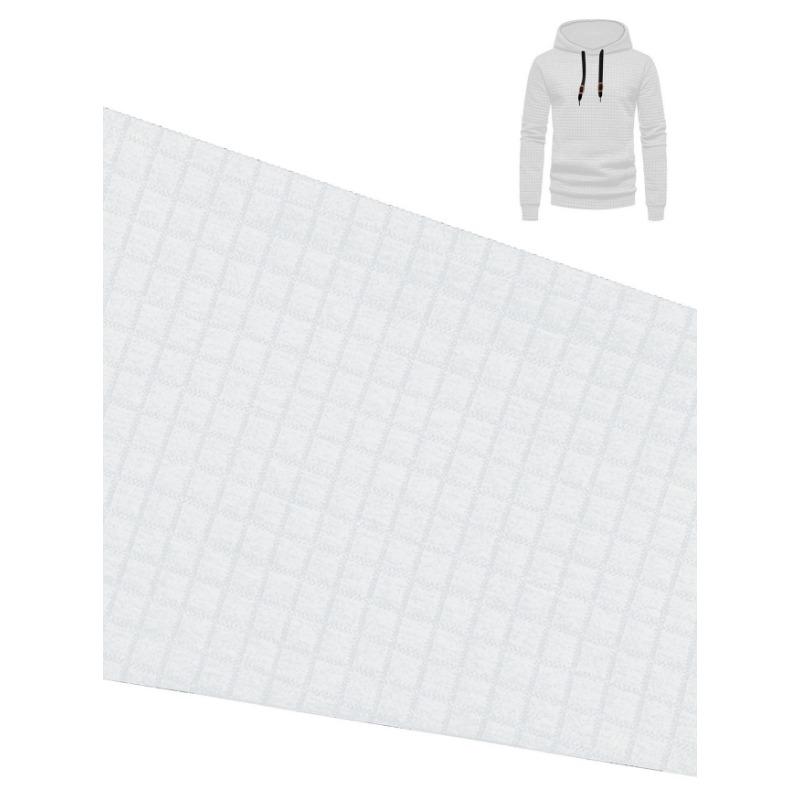 Mens Waffle Knit Hooded Sweatshirt Casual Loose Pullover Long Sleeve