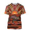Australian Aboriginal Aboriginal Purple Sun Lizard 3D-gedrucktes Herren-T-Shirt für Damen, Sommer, lässig