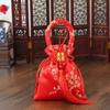 Chinese Style Canvas Flower Drawstring Bag Dragon Phoenix Festive Sugar Bag Storage Bag Korean Style New Year Bucket Bag Wedding